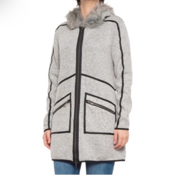 Wooly Bully Wear Vail Gray Black Trim Velvet Fleece Lined Jacket Size Small BNWT - Picture 1 of 11